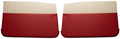 Volvo Amazon 4d 1959-60 etuoven paneelit, US, punainen/beige