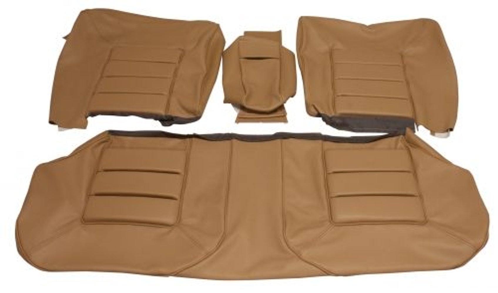 Volvo 164:n takaistuinten verhoilu, beige/ruskea, koodi 928