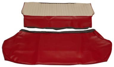 Takaistuinten verhoilu Volvo Amazon 4d 1959-60 Exportiin, punainen/beige