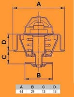 Termostaatti B19, B21, B23, B200, B230 (92°C) Volvo 240, 740, 760, 780, 940, 960 -malleihin — bild 2 av 3