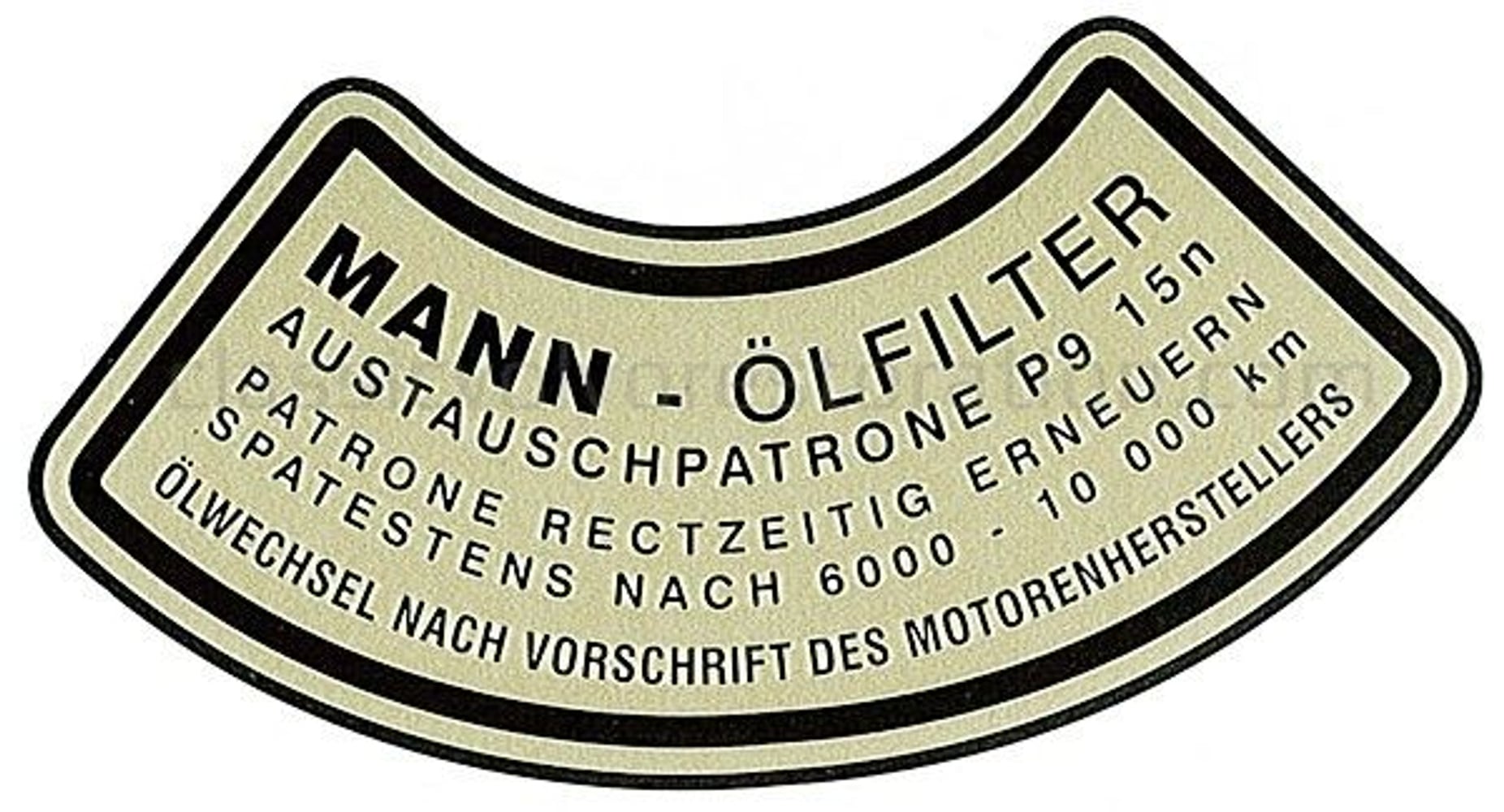 Öljynsuodattimen tarra Volvo B4B "Mann" -malliin — bild 2 av 2