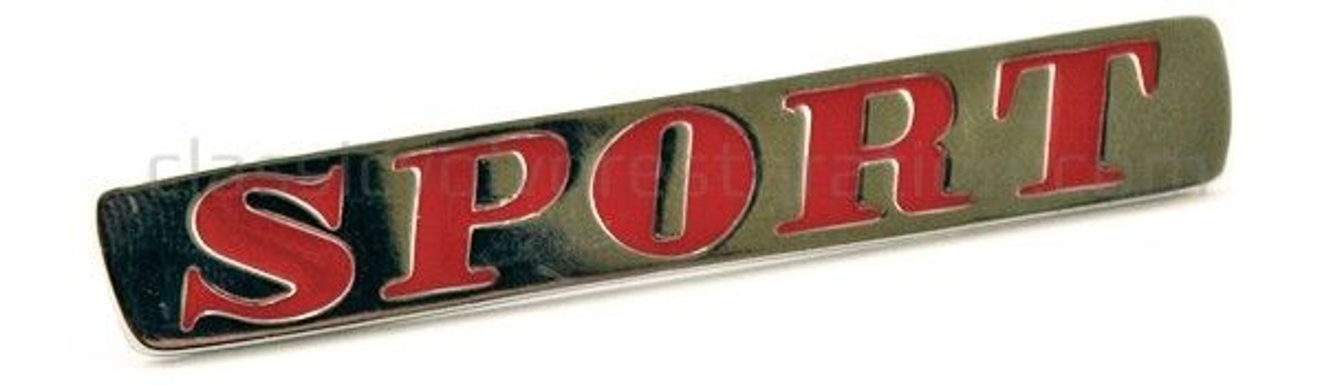 Volvo PV544:n takaluukun Sport-tunnus vuodelta 1965