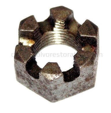 Kruunumutteri UNF 5/8-18x9/16" (14 mm) etujarruille Volvo Amazonille, Amazon Kombille