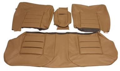 Volvo 164:n takaistuinten verhoilu, beige/ruskea, koodi 928