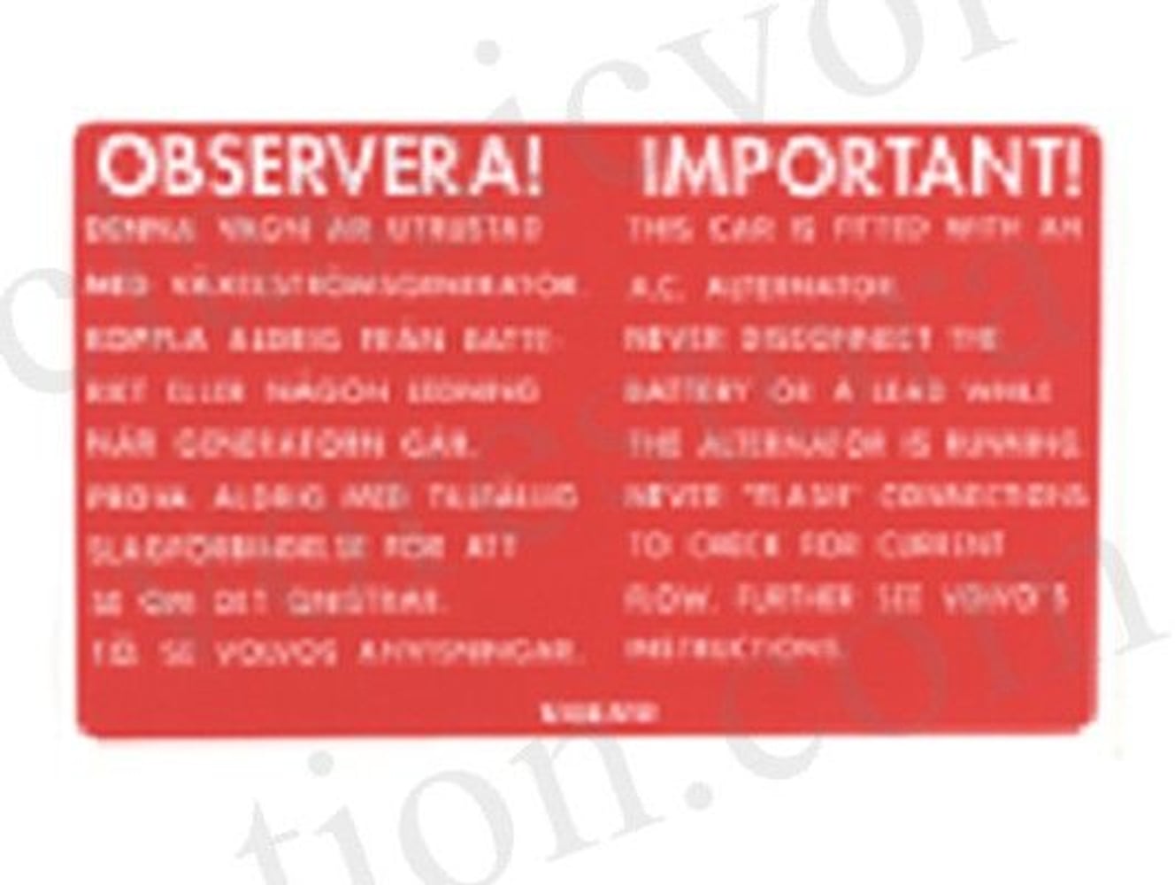 Volvo 123GT:n laturitarra, punainen — bild 1 av 2